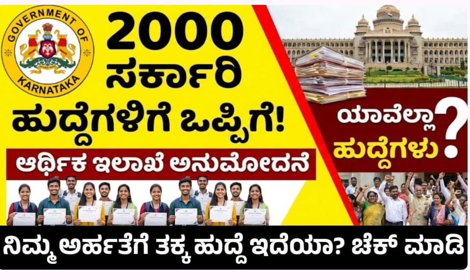 ಸರ್ಕಾರಿ ನೌಕರಿ ಬೇಕಾ? 2,000 ಬೋಧಕ ಹುದ್ದೆಗಳ ನೇಮಕಕ್ಕೆ ಸರ್ಕಾರದ ಒಪ್ಪಿಗೆ